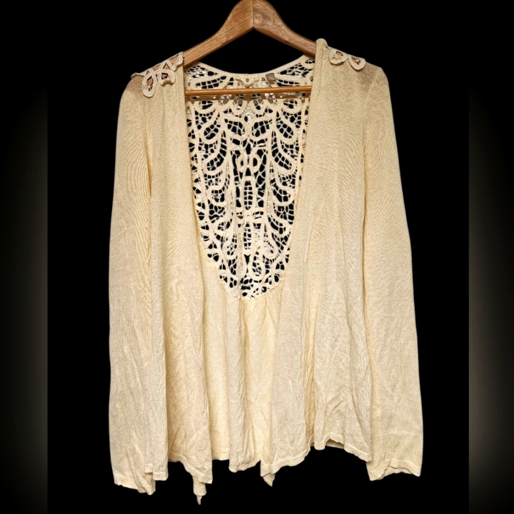 Anthropologie Knitted And Knotted Open Lightweight Cardigan Knit Sweater